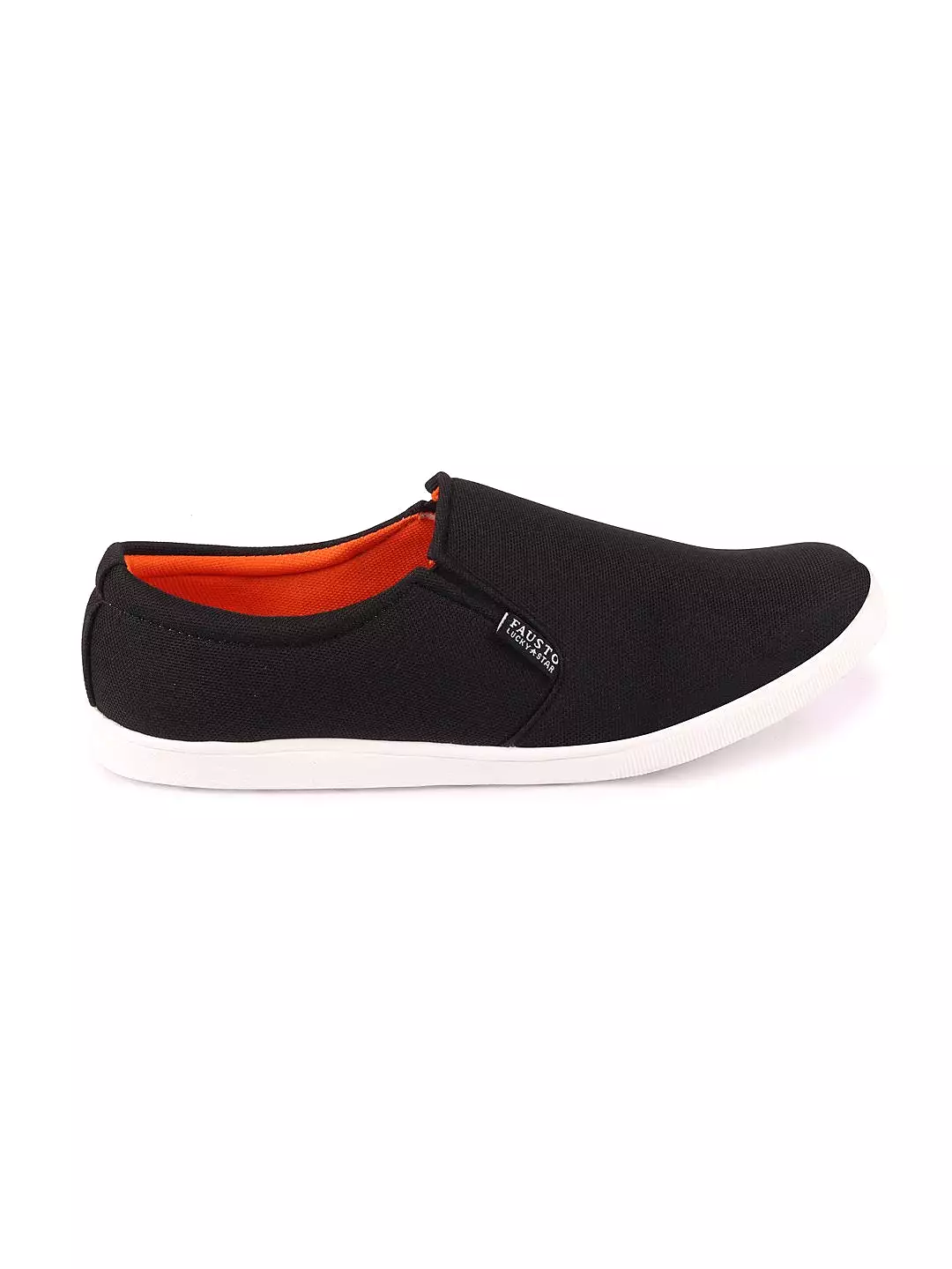 Men Black Casual Canvas Slip-On Loafers