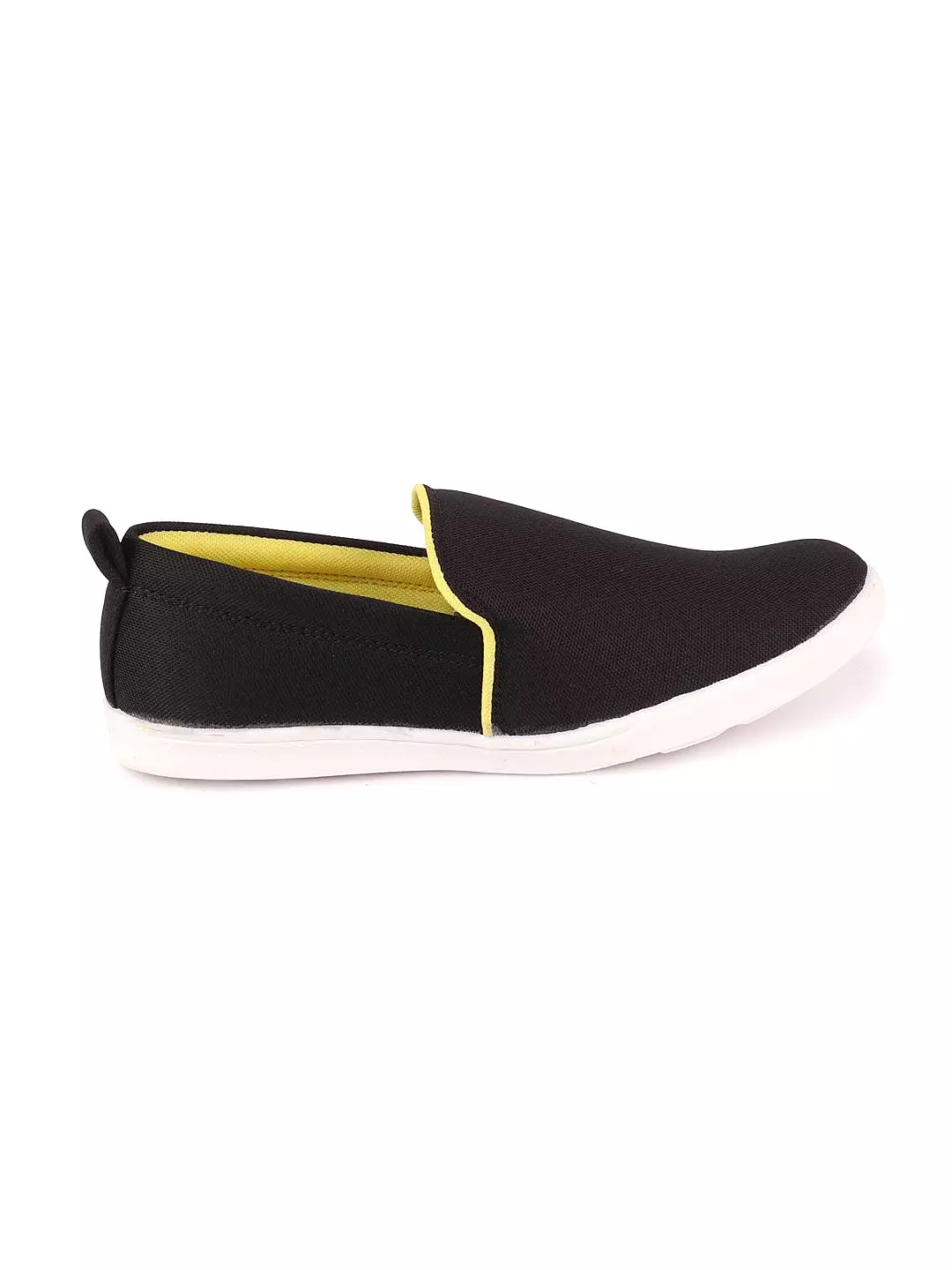 Men Black Casual Canvas Slip-On Loafers