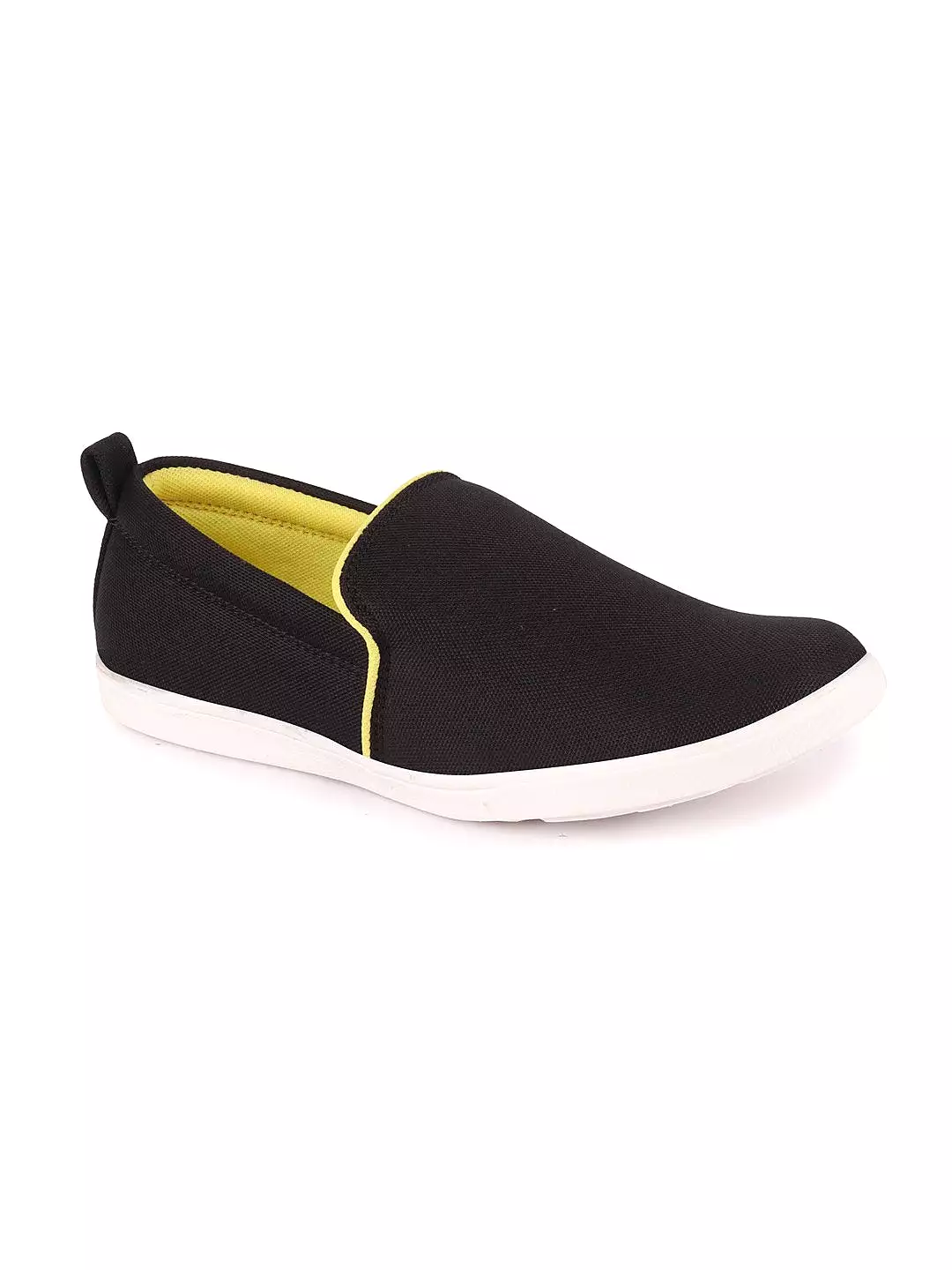 Men Black Casual Canvas Slip-On Loafers