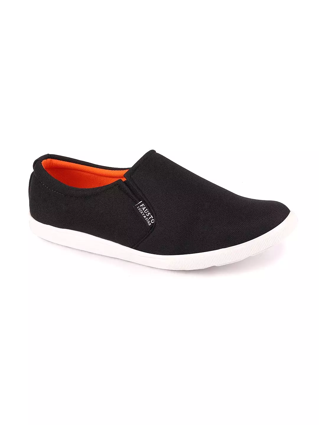 Men Black Casual Canvas Slip-On Loafers