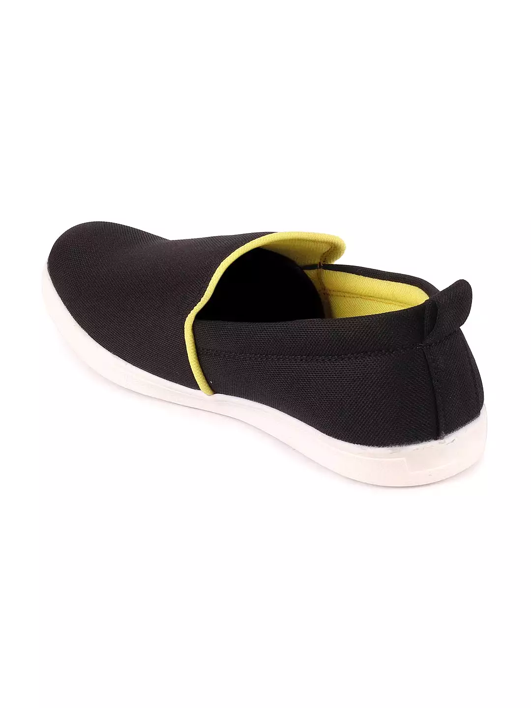 Men Black Casual Canvas Slip-On Loafers