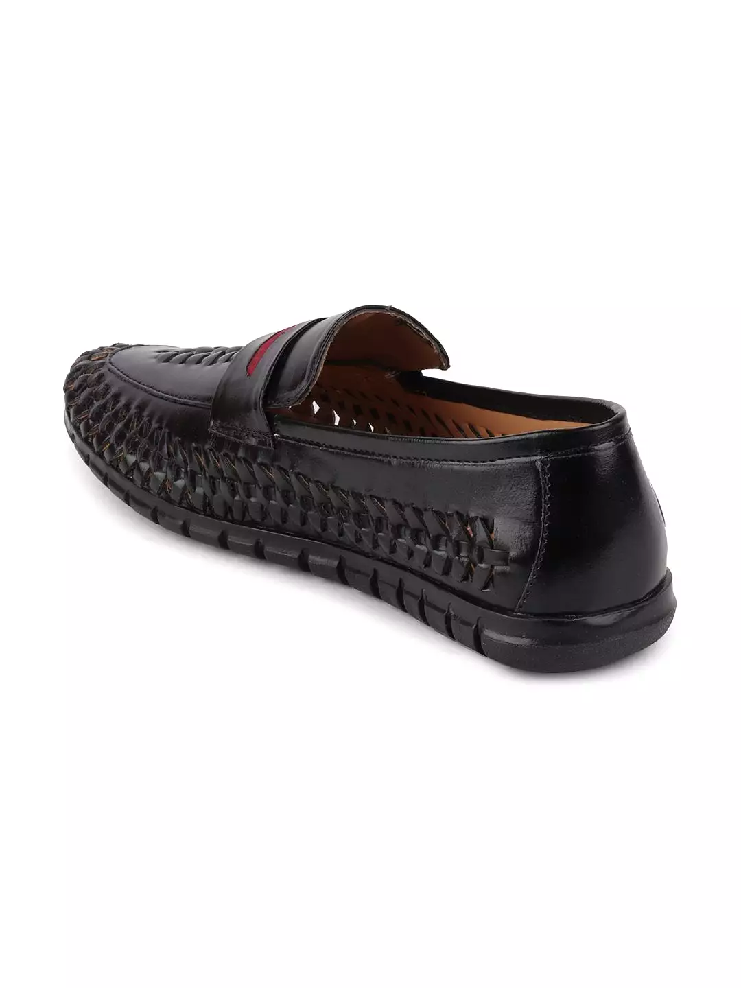 Men Black Casual Slip-On Knitted Shoes