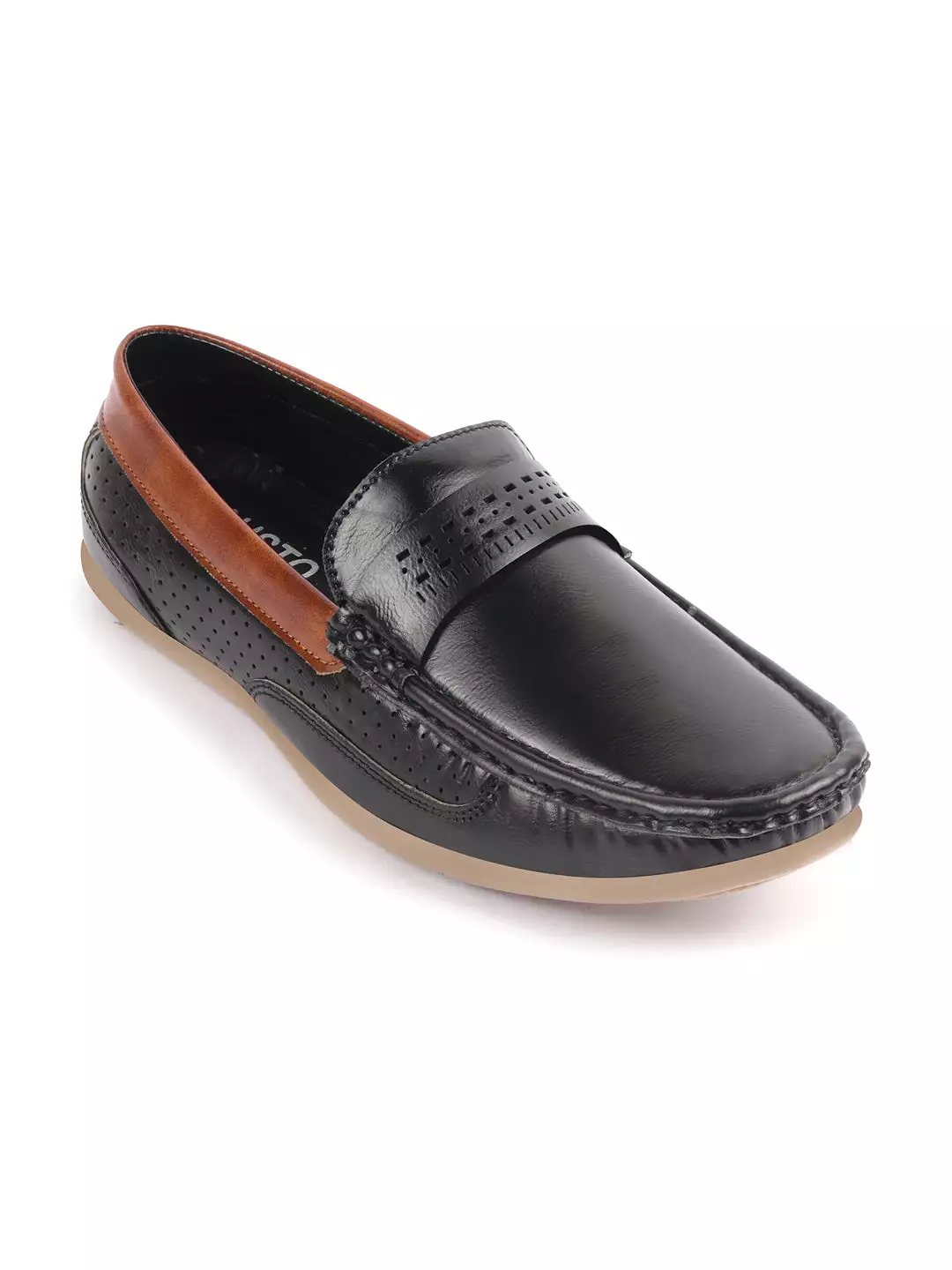 Men Black Casual Slip-On Loafers