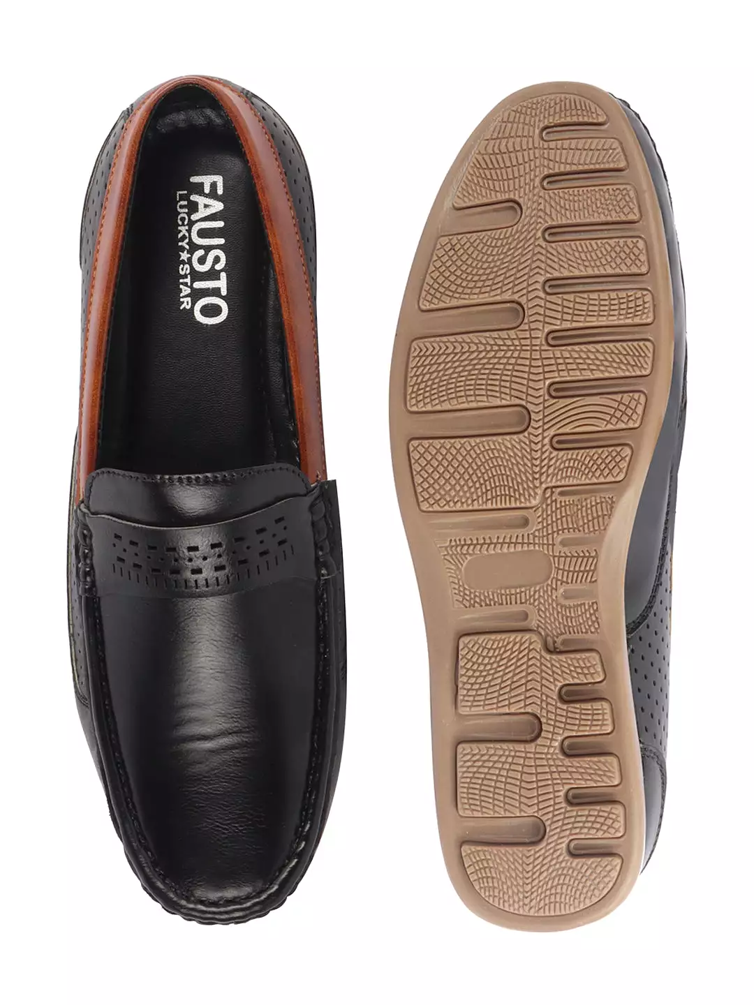 Men Black Casual Slip-On Loafers