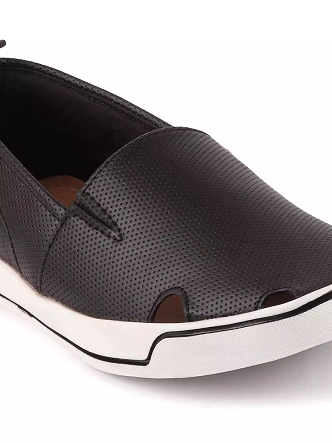 Men Black Casual Slip-On Loafers