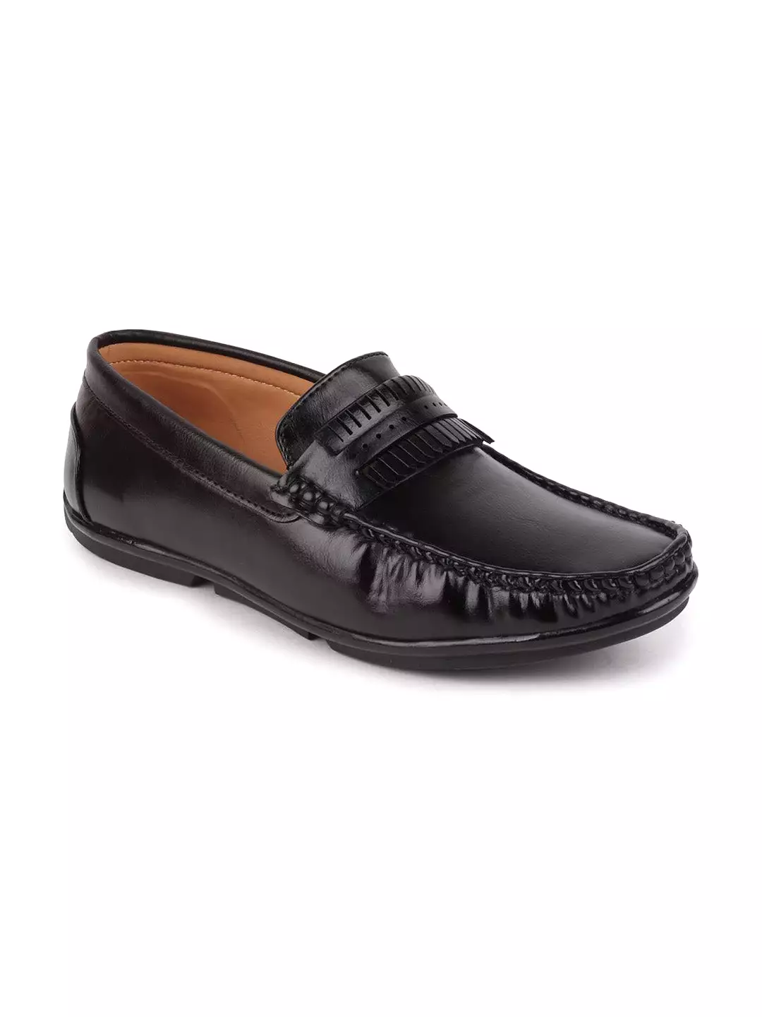 Men Black Casual Slip-On Loafers