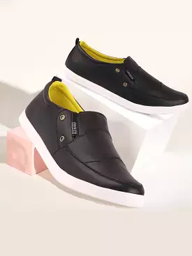 Men Black Casual Slip-On Loafers