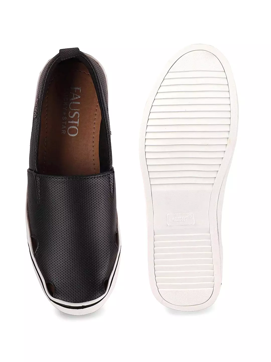 Men Black Casual Slip-On Loafers