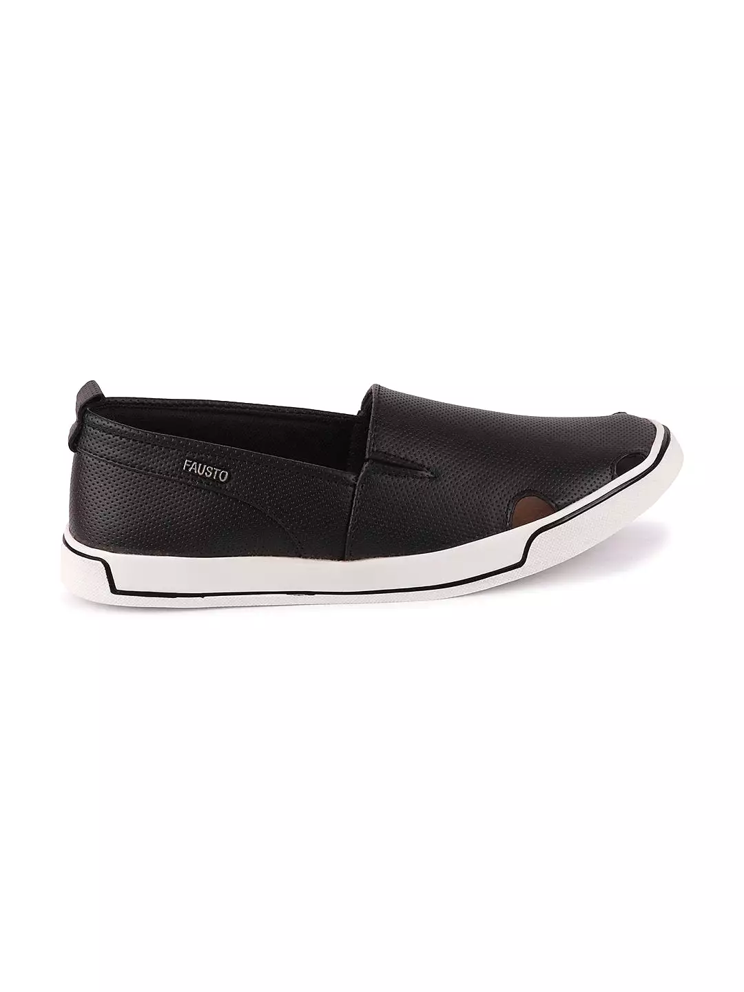 Men Black Casual Slip-On Loafers