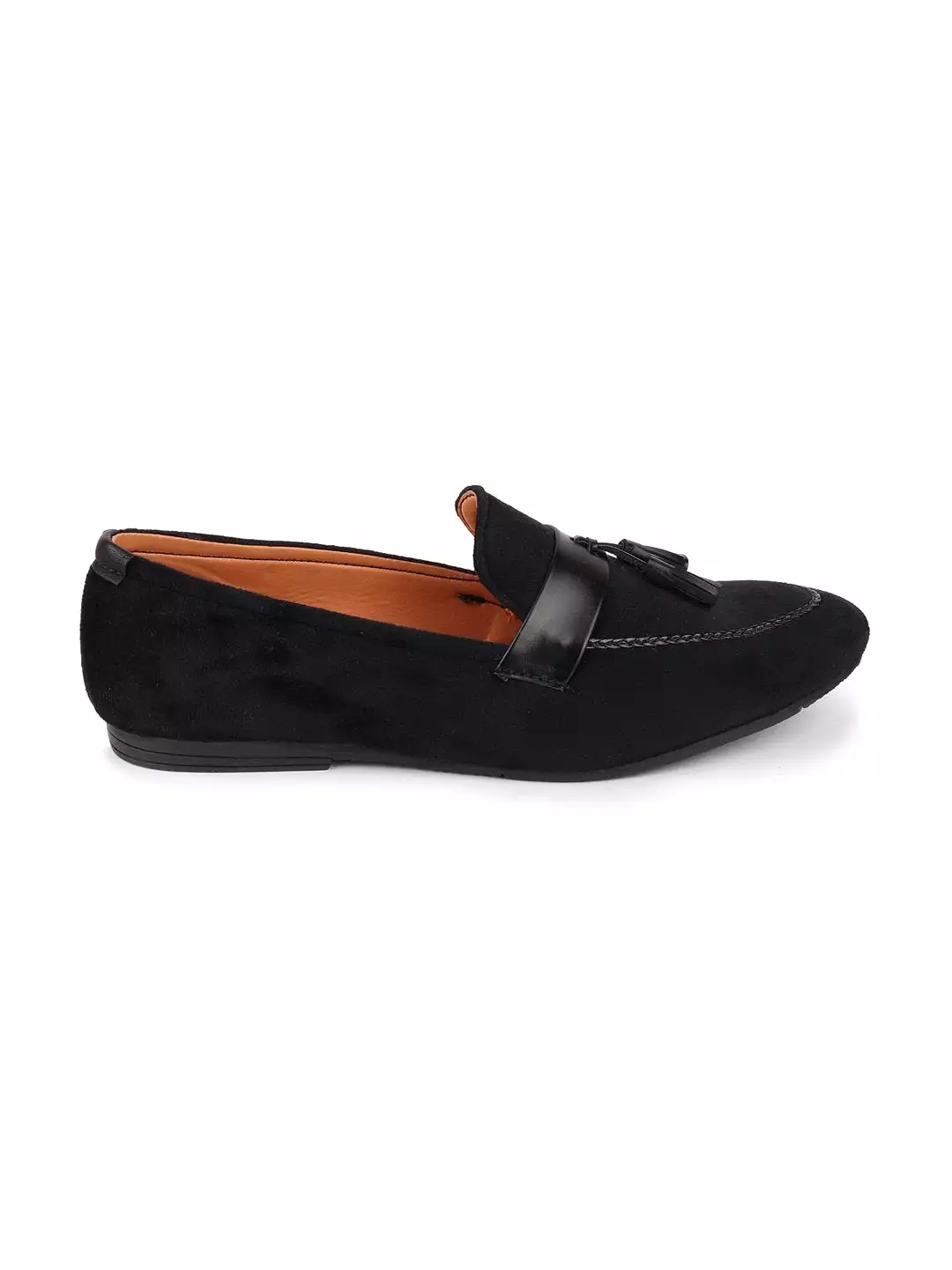 Men Black Casual Velvet Slip-On Loafers