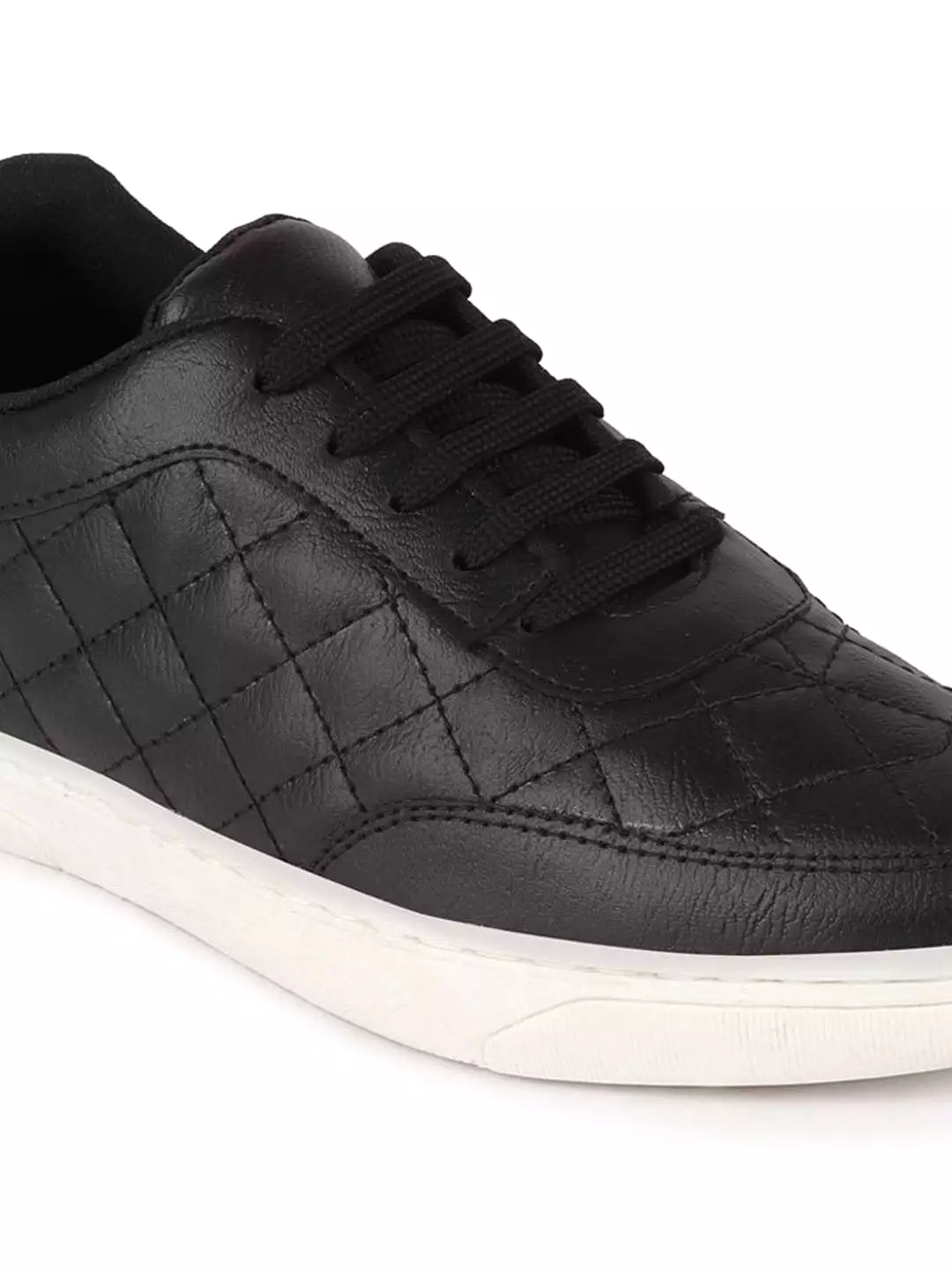 Men Black Lace Up Classic Sneakers