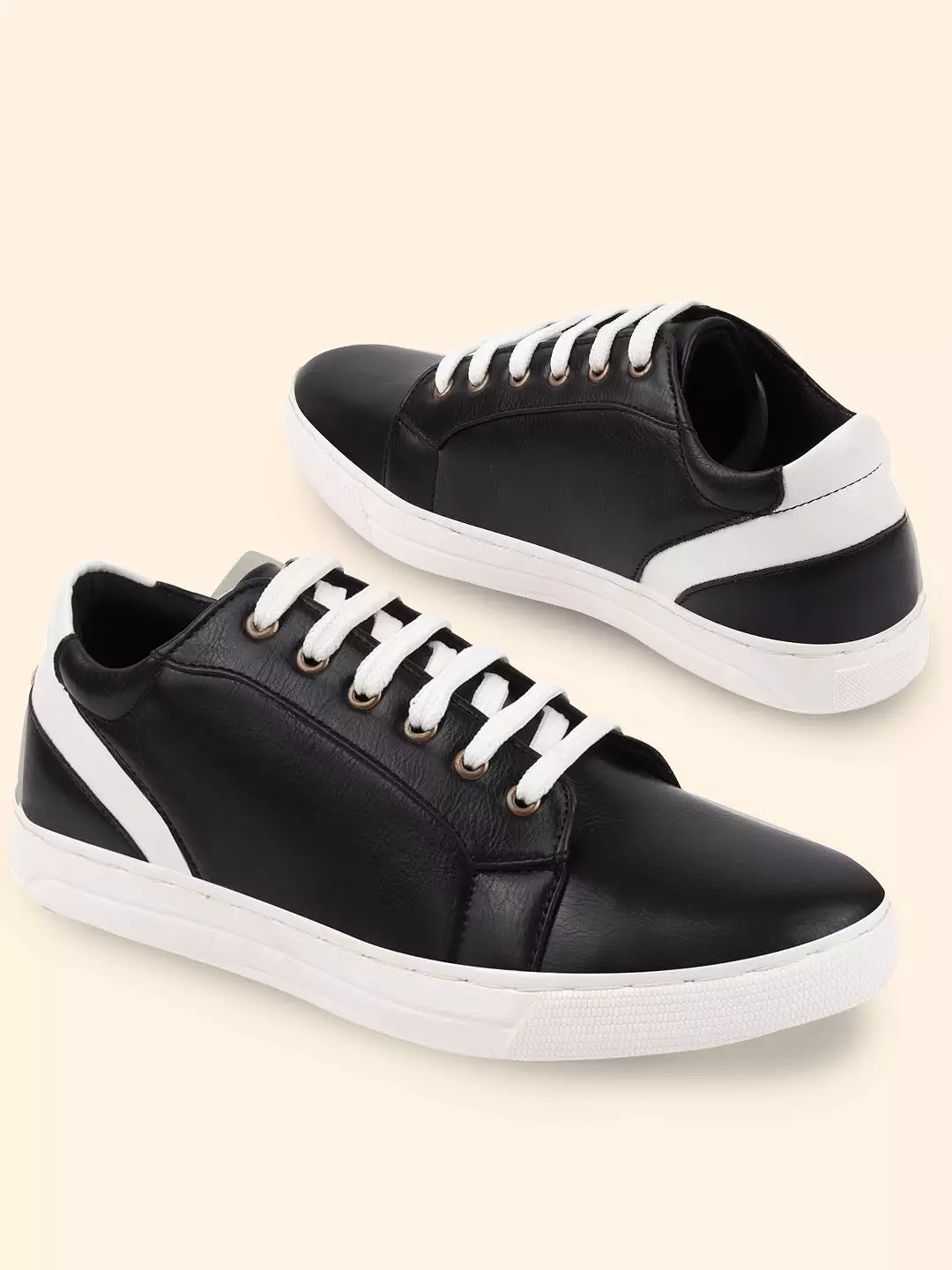 Men Black Stylish Lace Up Sneakers