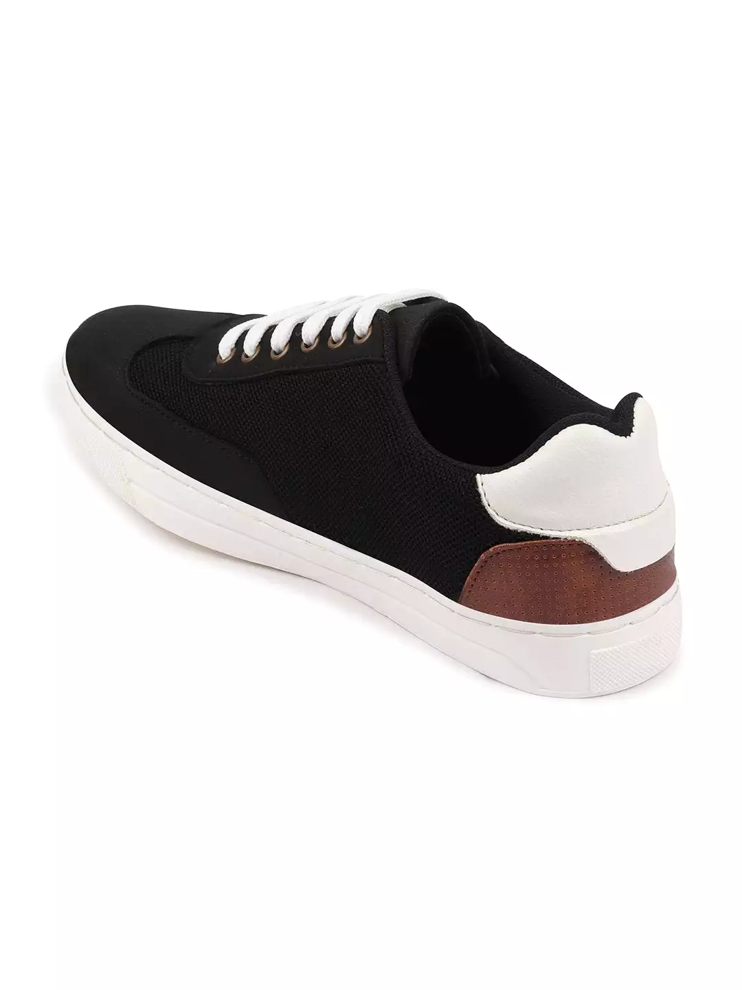 Men Black Trendy Lace Up Colorblocked Sneakers