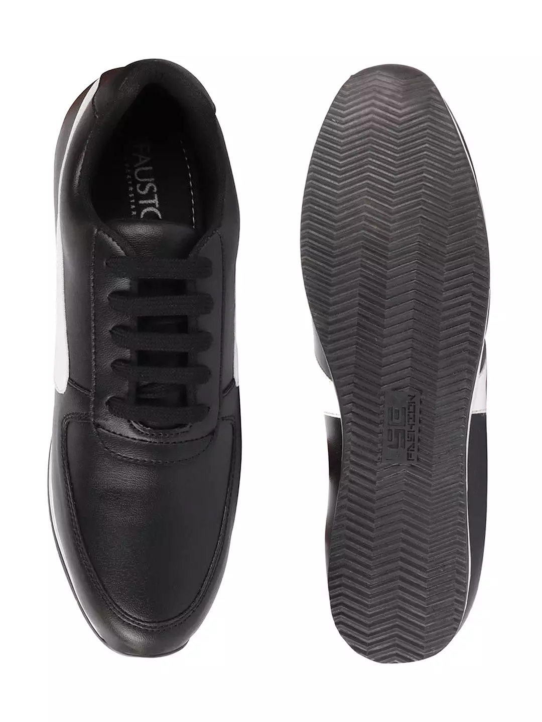 Men Black Trendy Lace Up Sneakers