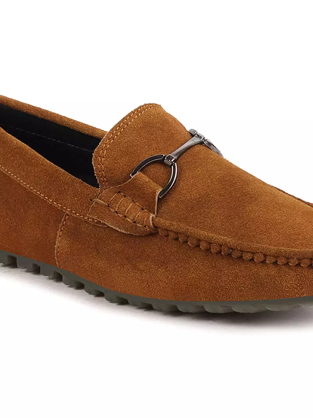 Men Cheeku Horsebit Buckle Suede Leather Slip On Driving Loafers