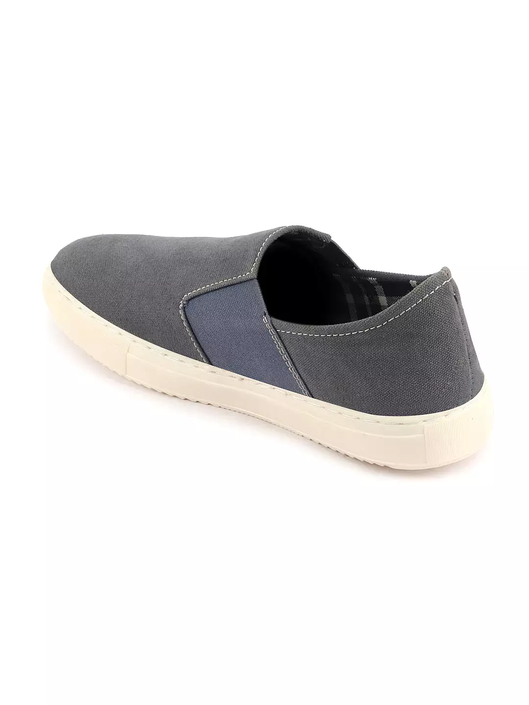 Men Grey Colorblocked Denim/Canvas Slip On Casual Loafer Shoes