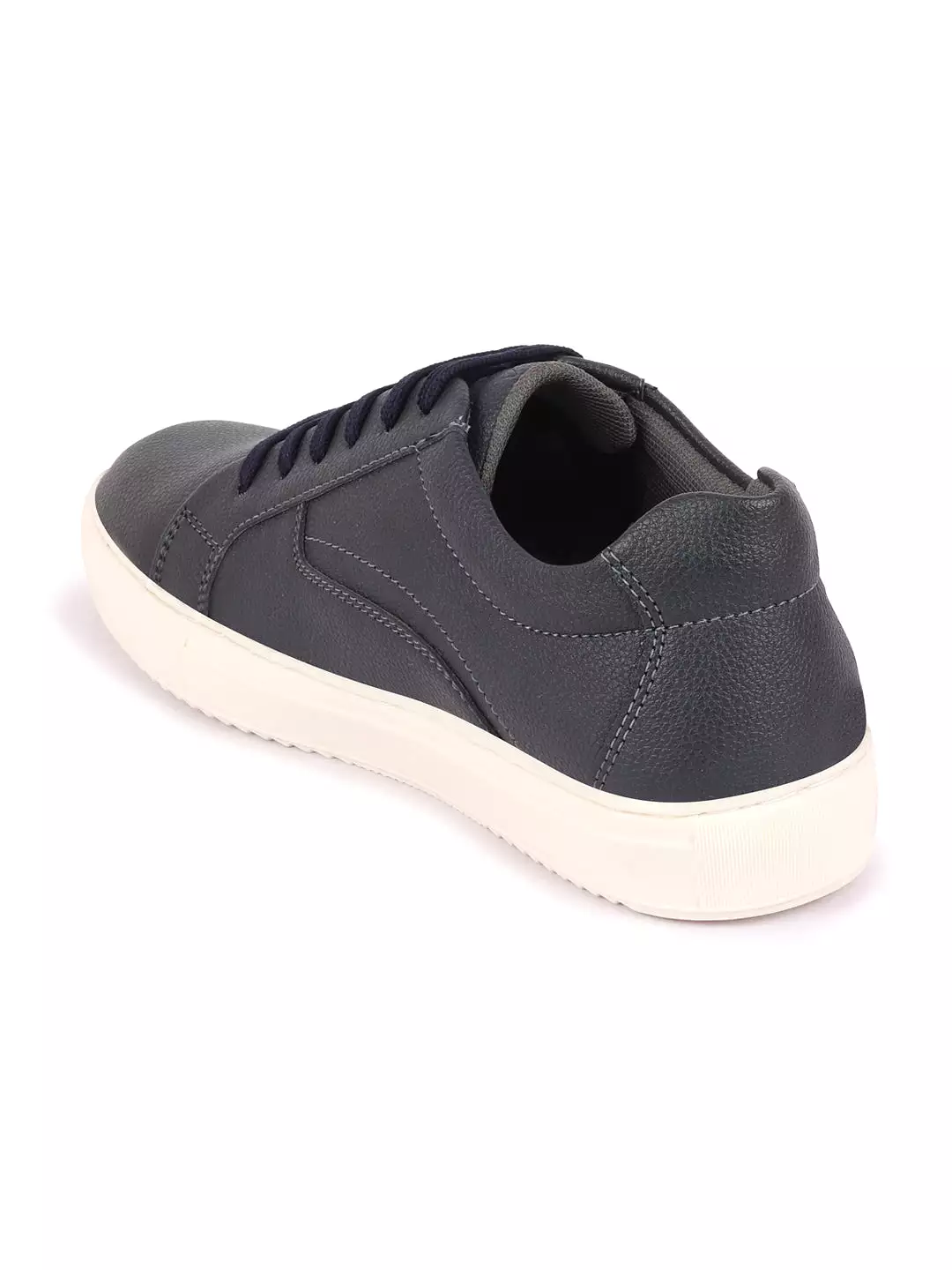 Men Navy Blue Classic Outdoor Lace Up Sneakers