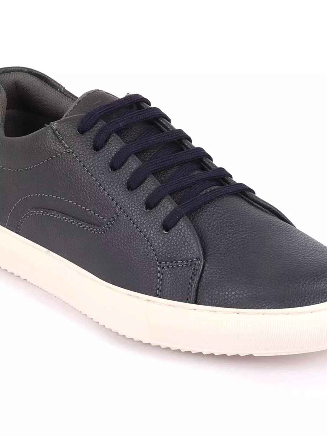 Men Navy Blue Classic Outdoor Lace Up Sneakers