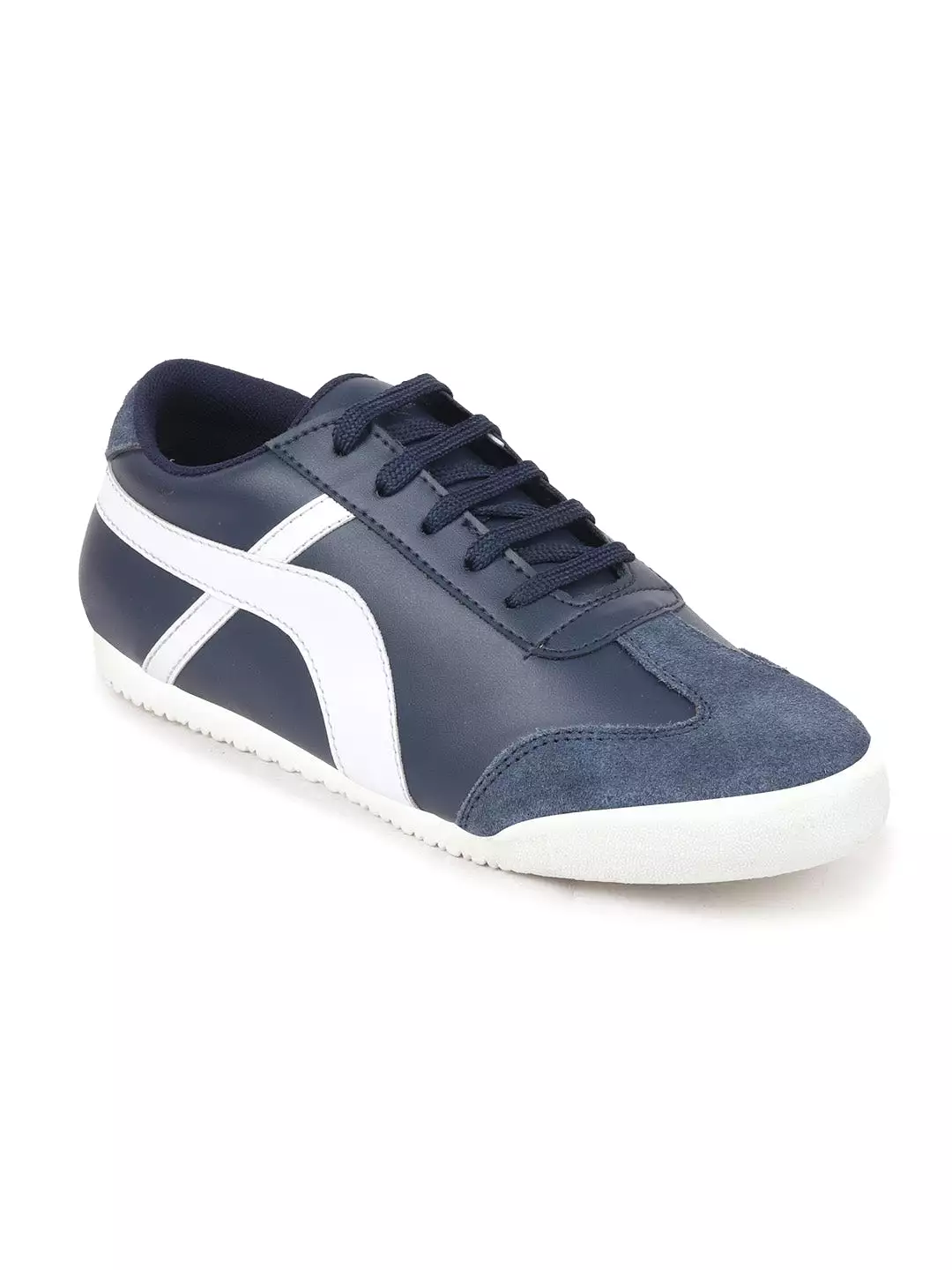 Men Navy Blue Lace-Up Casual Trendy Fashion Outdoor Sneakers