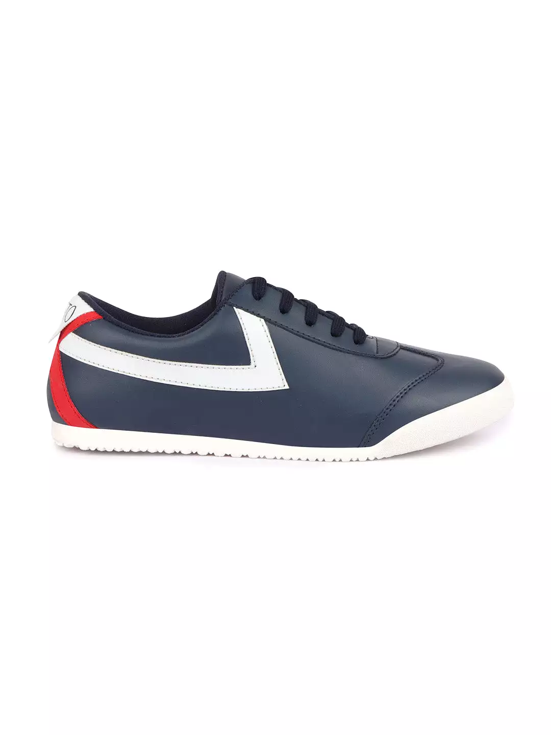 Men Navy Blue Lace-Up Classic Striped Sneakers Casual Shoes