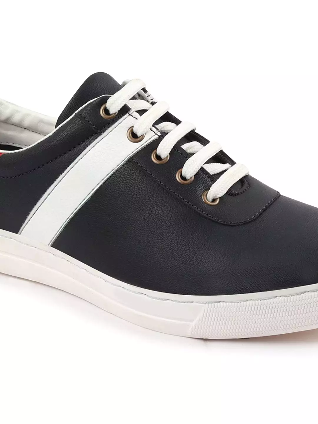 Men Navy Blue/White Stylish Lace Up Sneakers