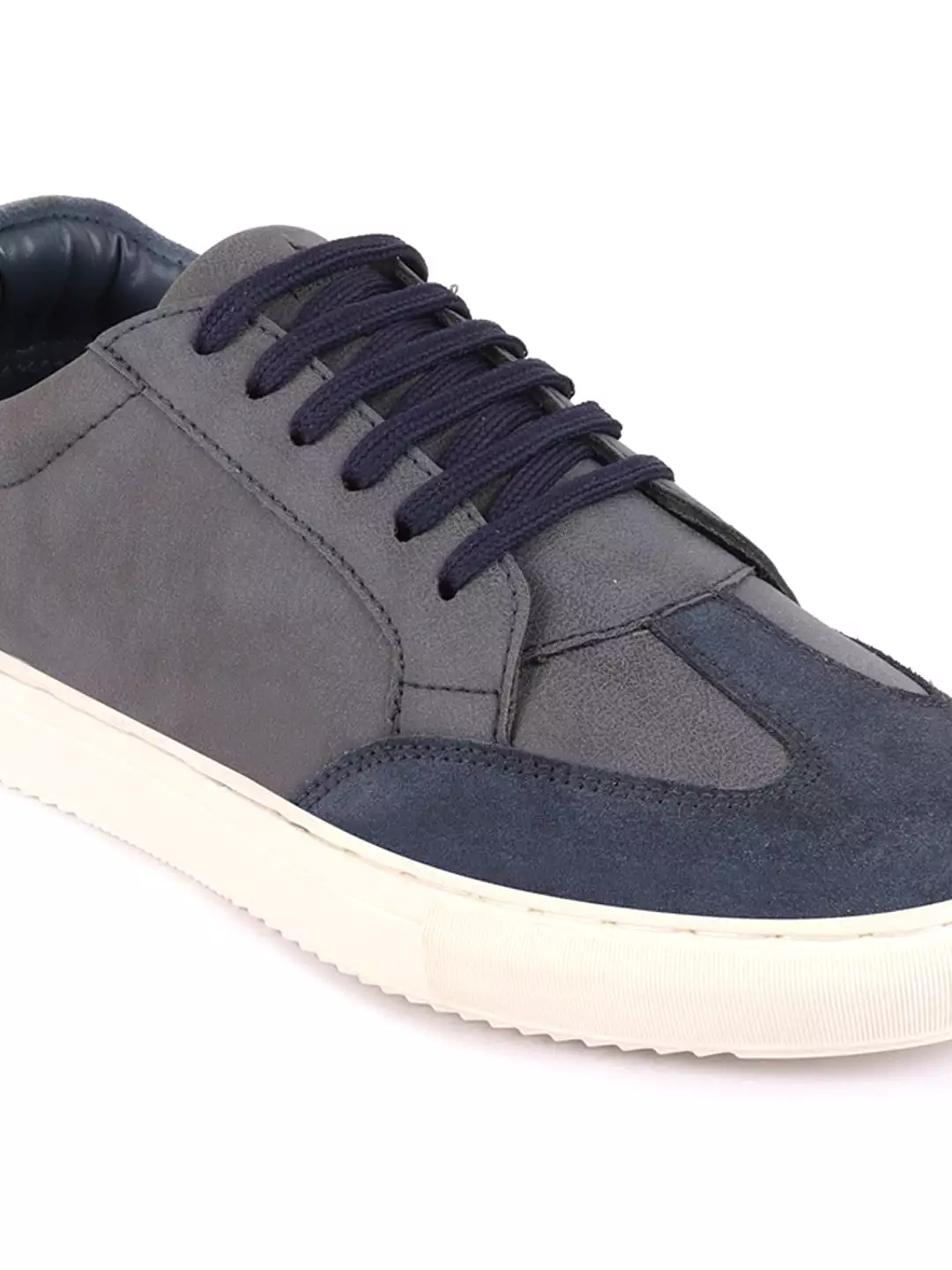 Men Navy Lace-Up Low Top Classic Sneakers Casual Shoes