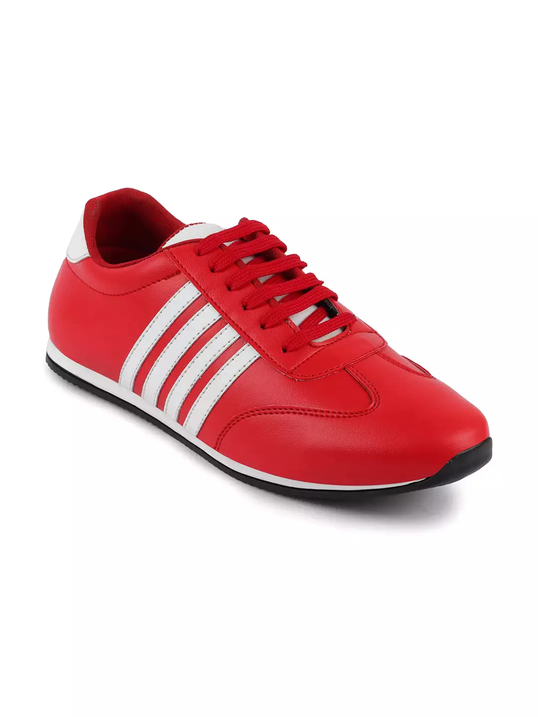 Men Red Classic Lace Up Sneakers