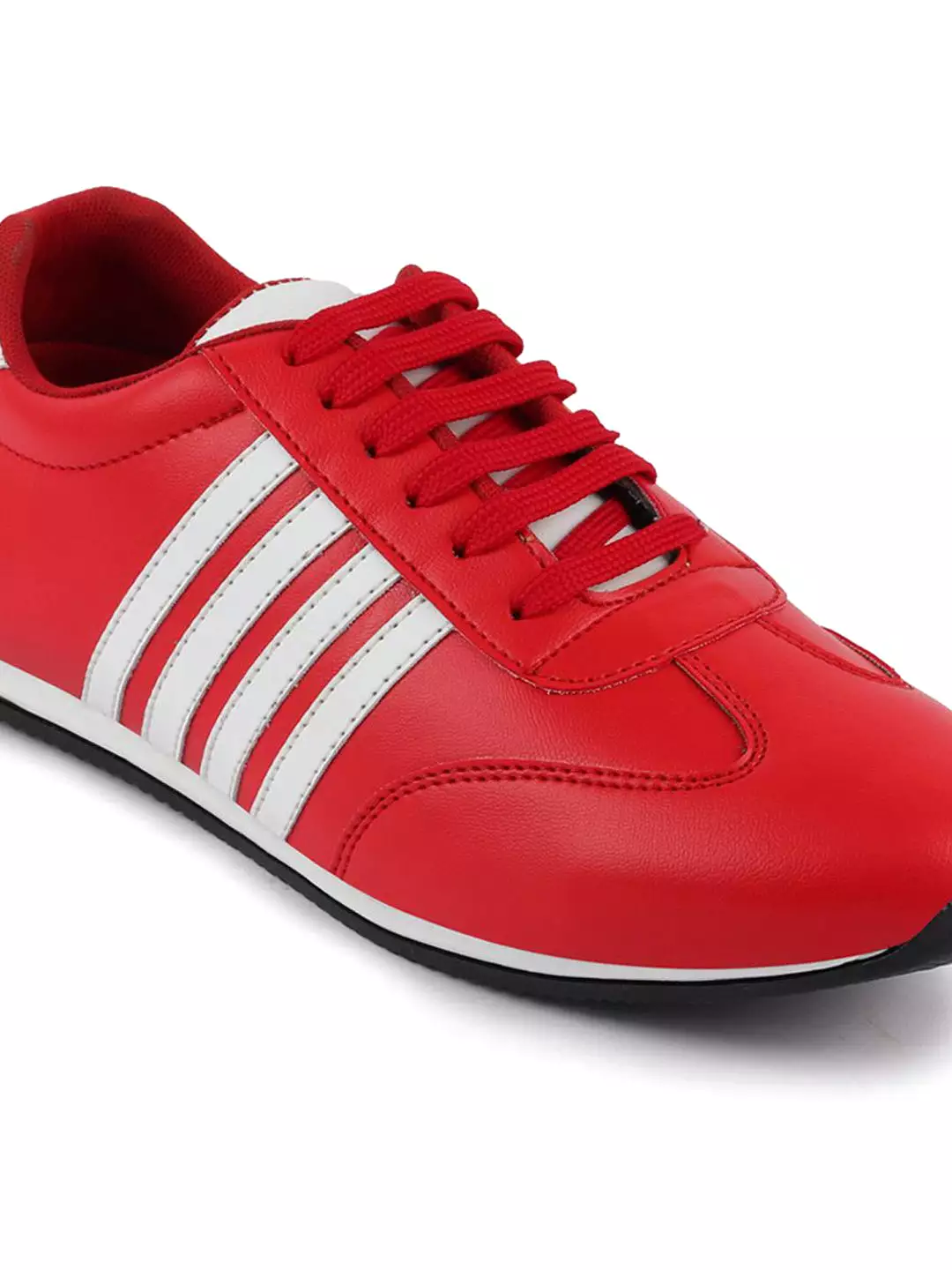 Men Red Classic Lace Up Sneakers