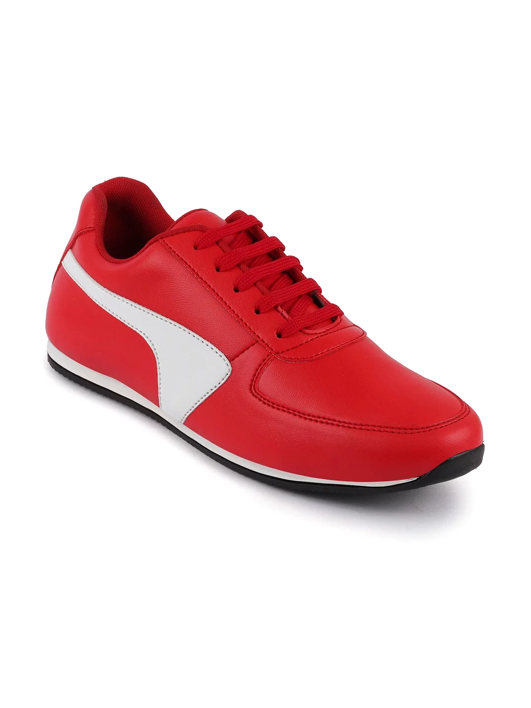 Men Red Trendy Lace Up Sneakers