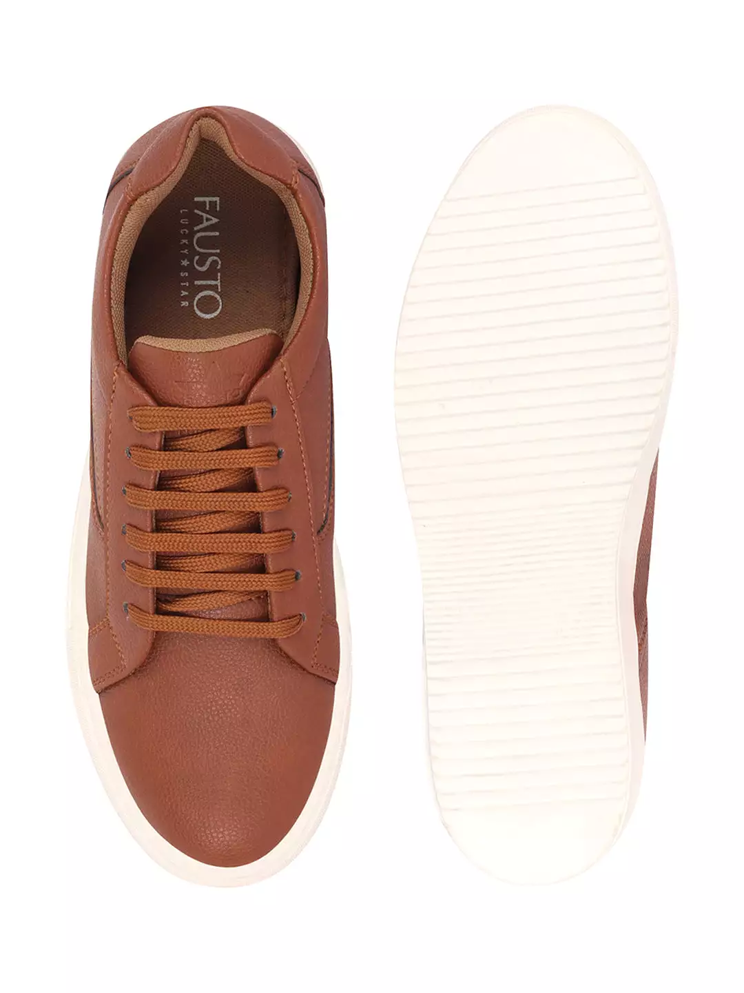 Men Tan Classic Outdoor Lace Up Sneakers