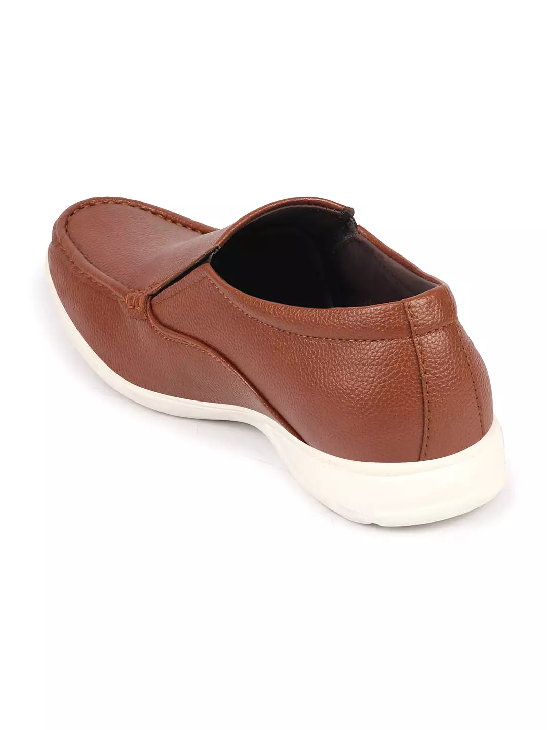 Men Tan Side Stitched Casual Comfort Slip-On Loafer Shoes