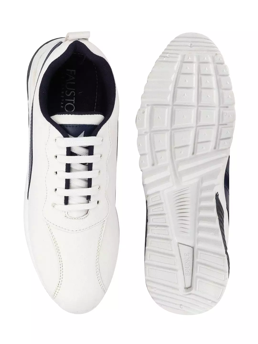 Men White Casual Outfit Lace Up Sneakers