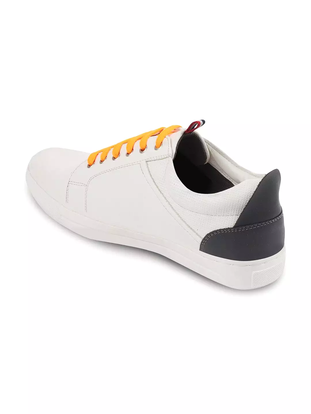 Men White/Grey Classic Lace Up Sneakers