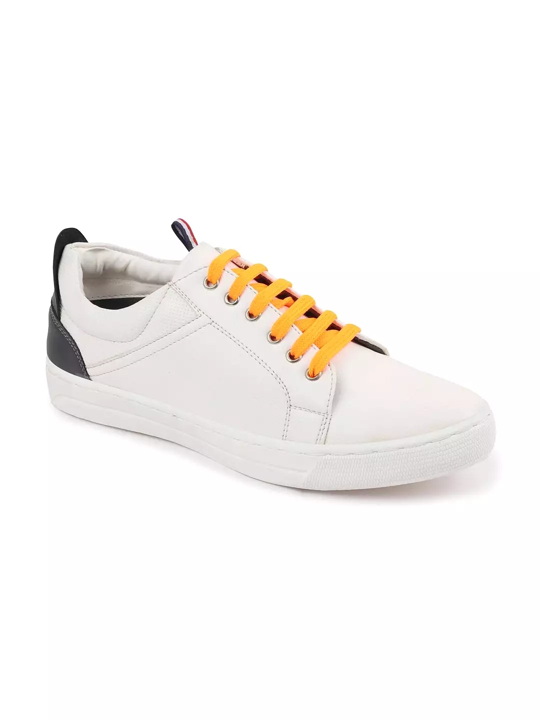 Men White/Grey Classic Lace Up Sneakers