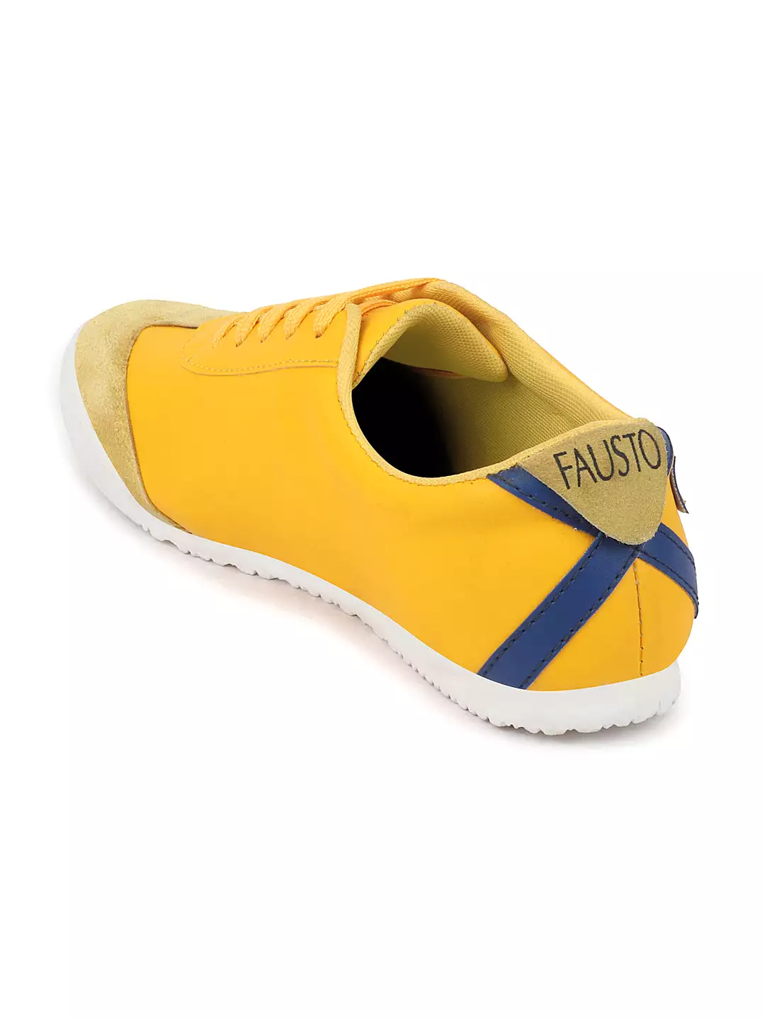 Men Yellow Trendy Lace Up Sneakers