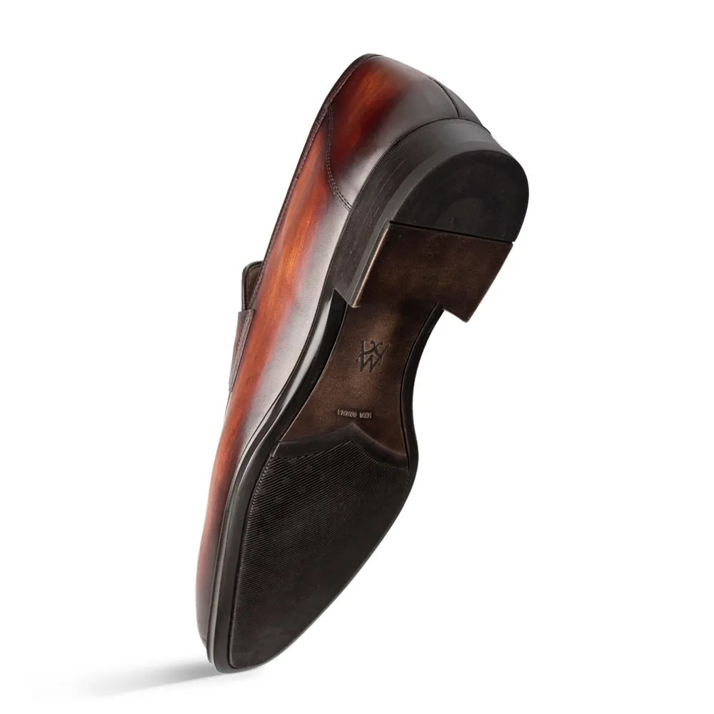 Mezlan Avenue 20910 Men's Shoes Cognac Calf-Skin Leather Penny Loafers (MZ3650)