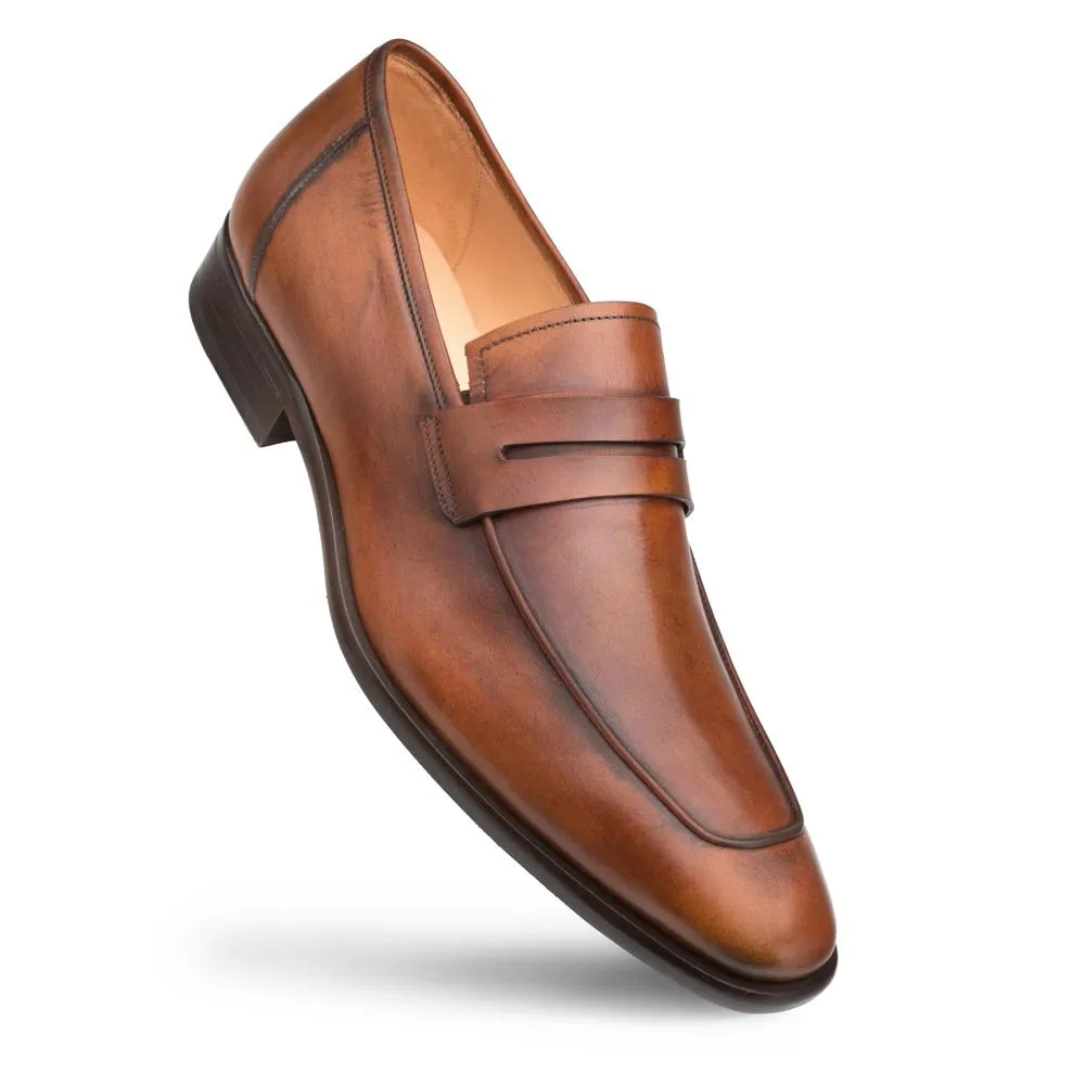 Mezlan E20243 Men's Shoes Cognac Calf-Skin Leather Penny Loafers (MZ3401)