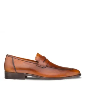 Mezlan E20243 Men's Shoes Cognac Calf-Skin Leather Penny Loafers (MZ3401)