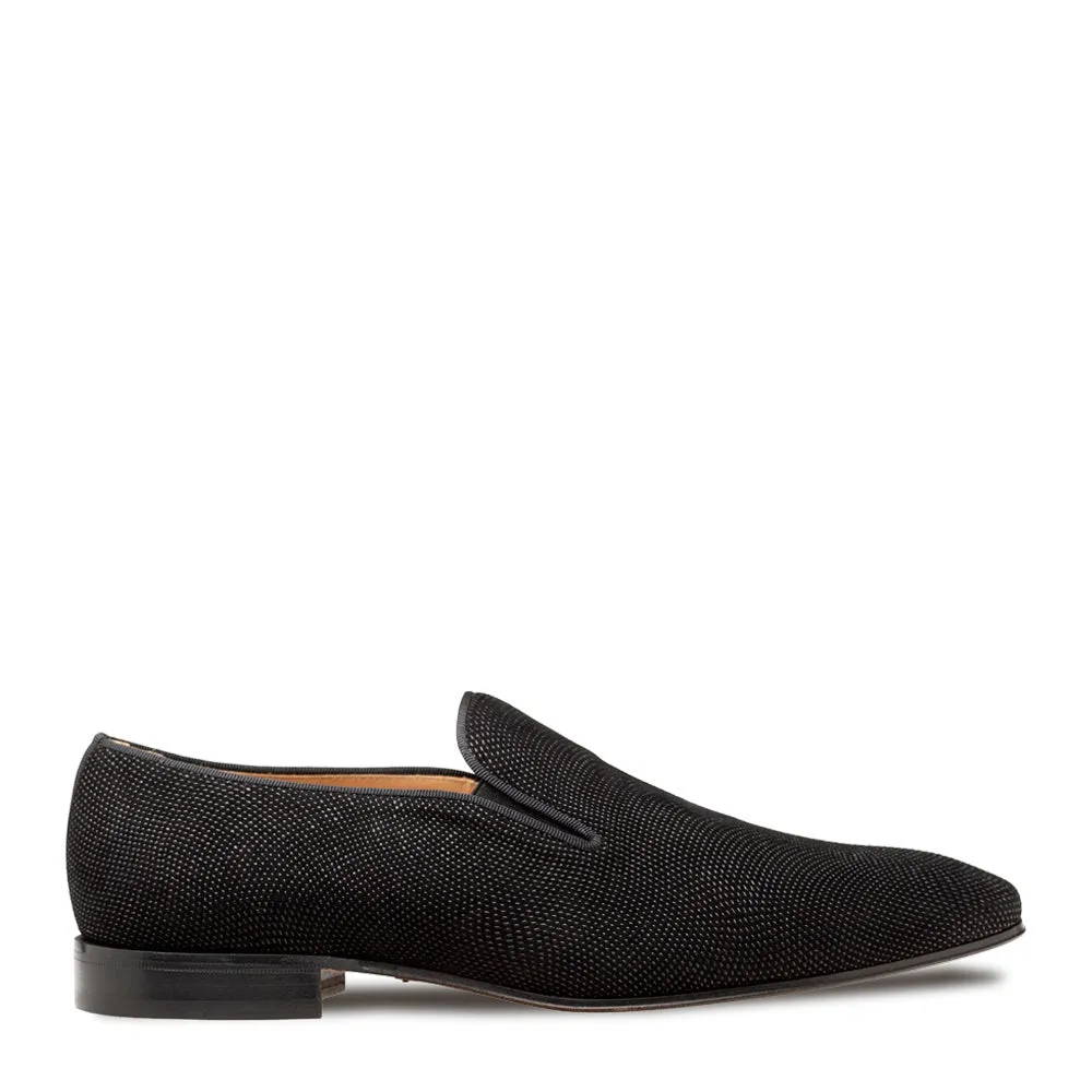 Mezlan Notte 20958 Men's Shoes Black Glass Suede Leather Slip On Loafers (MZ3698)