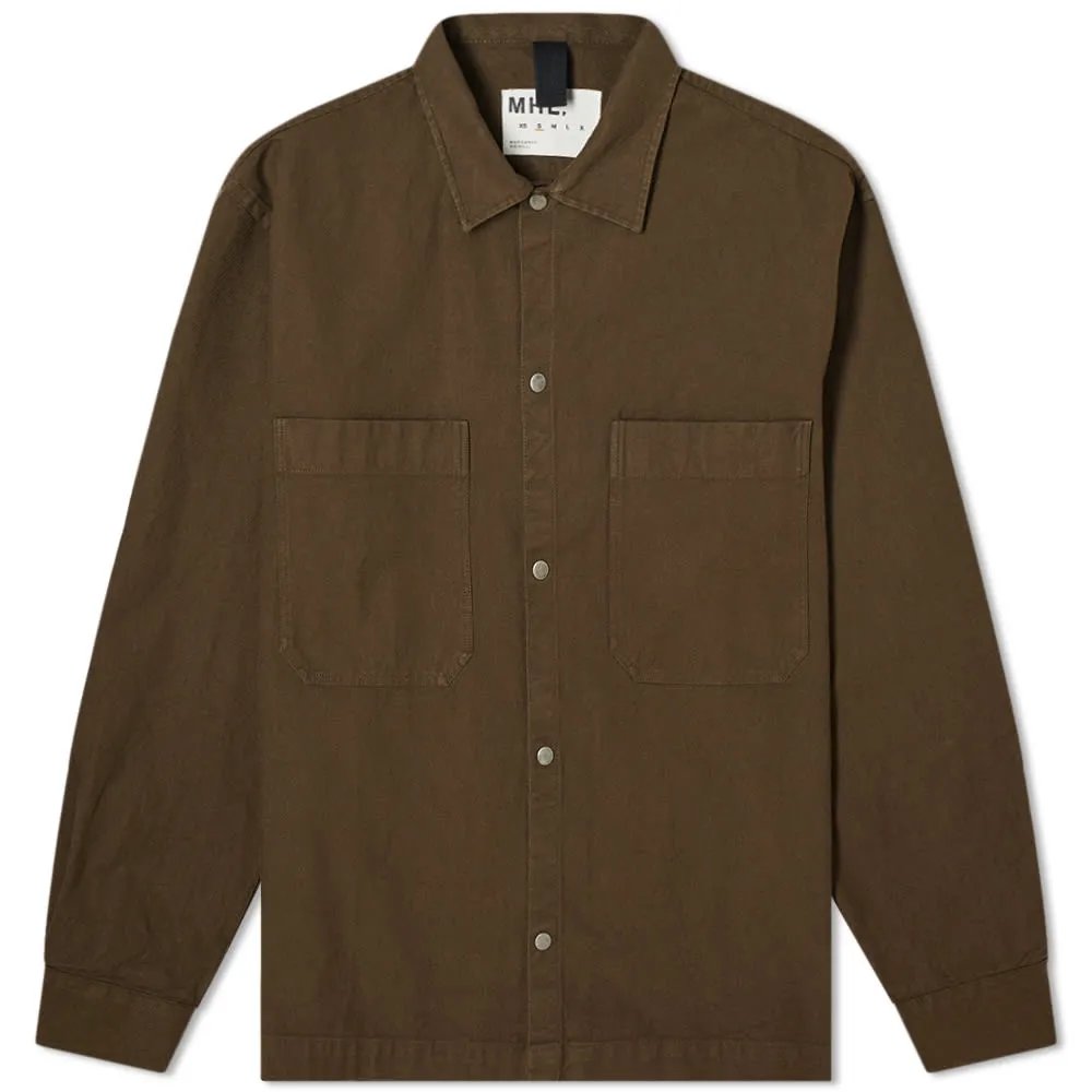 MHL. by Margaret Howell Offset Placket OvershirtBark