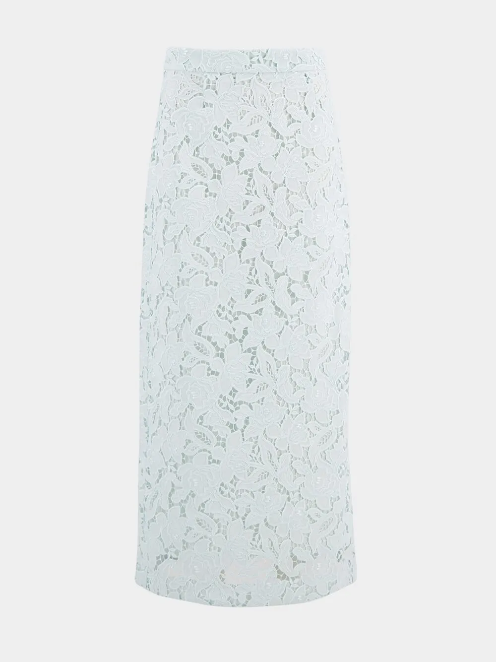 Mint Lace Pencil Midi Skirt