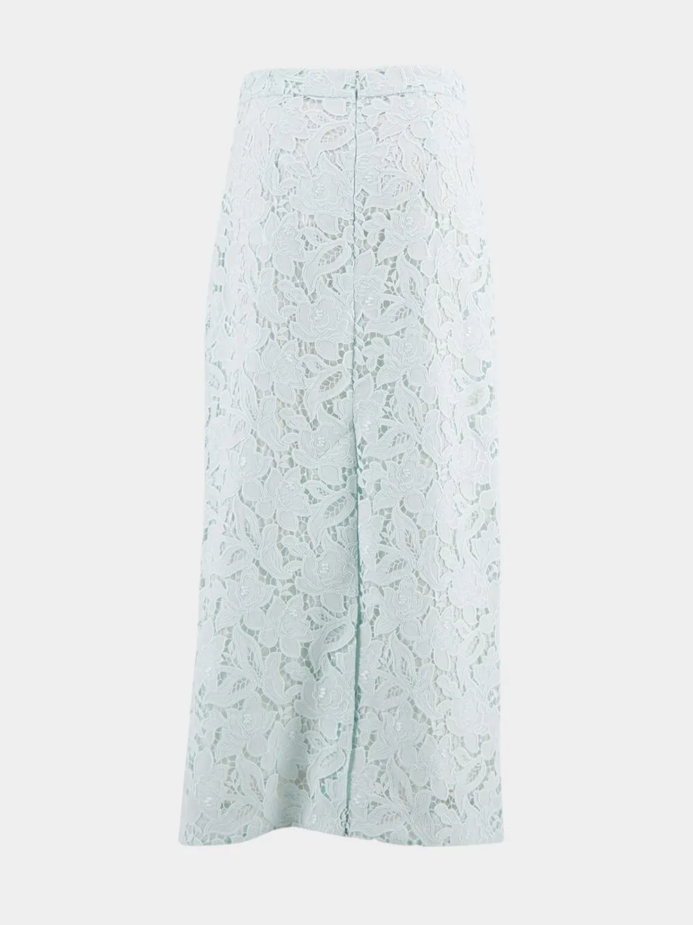 Mint Lace Pencil Midi Skirt