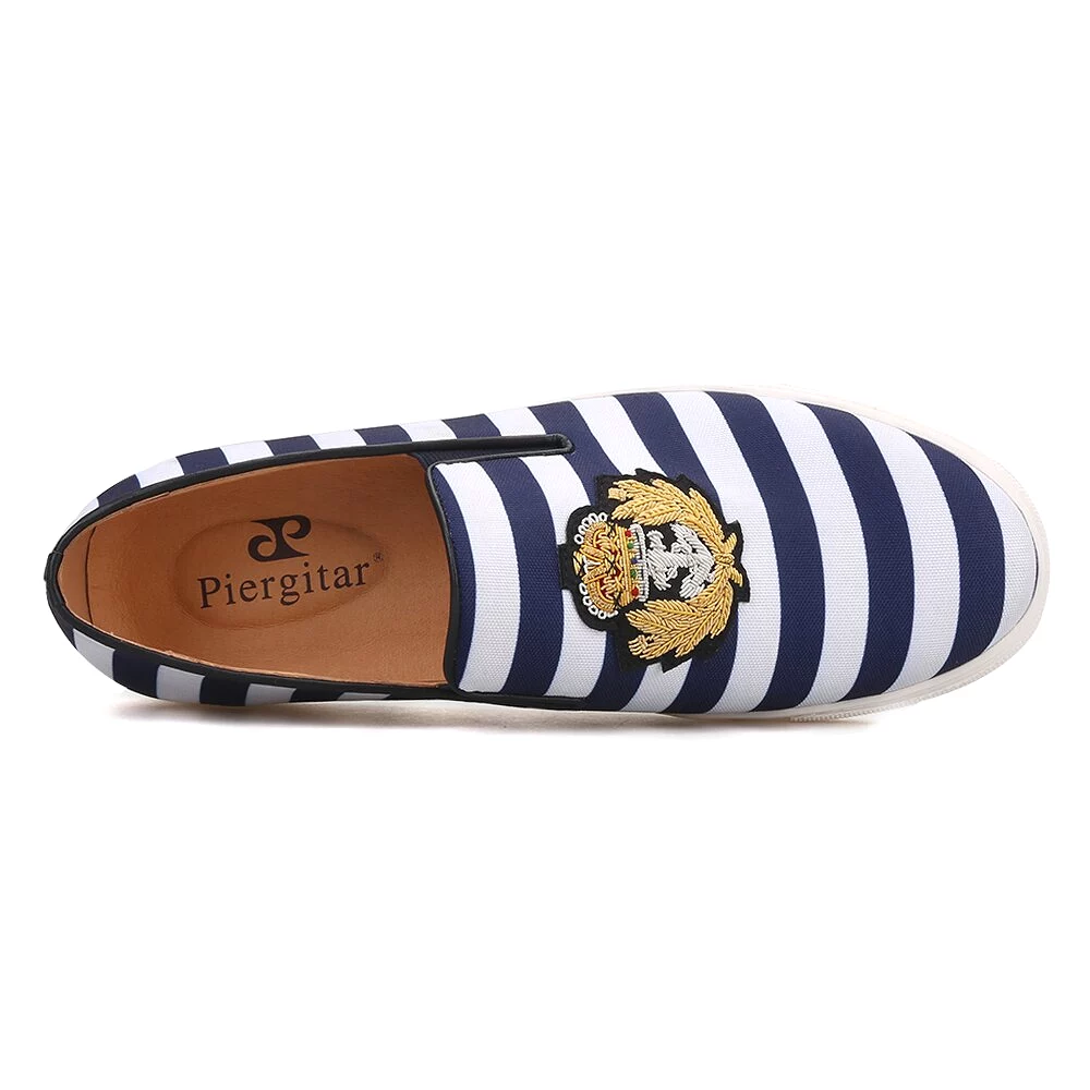 Mixed colors striped canvas men sneakers loafers