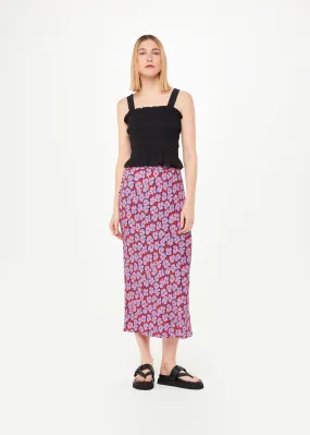 Multicolour Farfalle Print Bias Cut Skirt