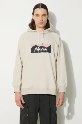 Nanga sweatshirt Eco Hybrid Box Logo Sweat Hoodie men's beige color hooded with a print NW2311.1F202