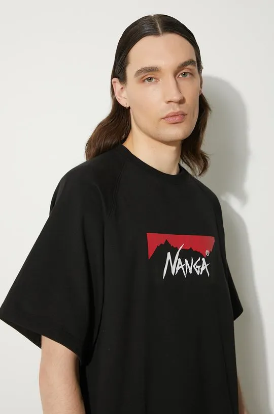 Nanga t-shirt Eco Hybrid Box Logo Loose Fit Tee men’s black color with a print NW2311.1G209