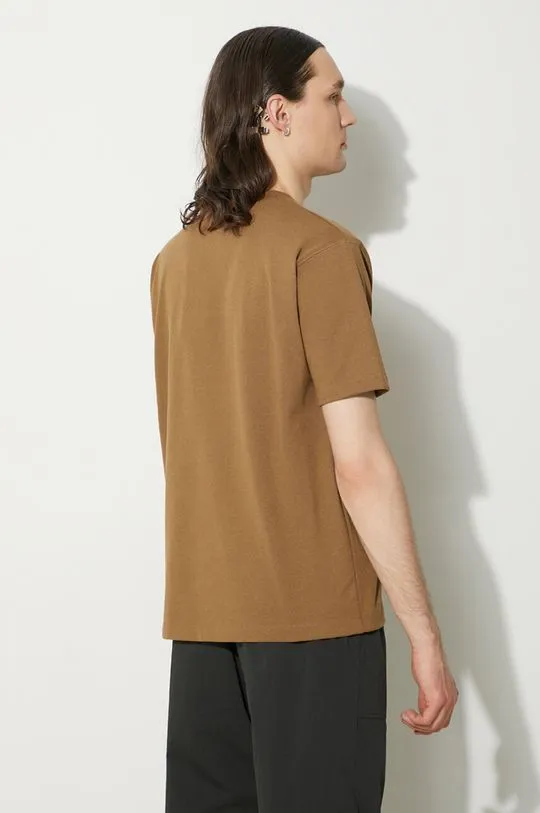 Nanga t-shirt Eco Hybrid Mt Logo Tee men’s brown color with a print NW2211.1G208