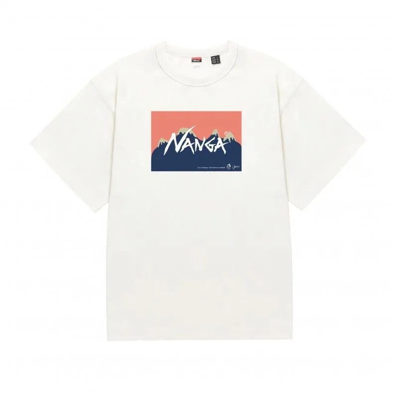 Nanga x Jerry Ukai Eco Hybrid Nanga Logo T-Shirt (White/Pink)