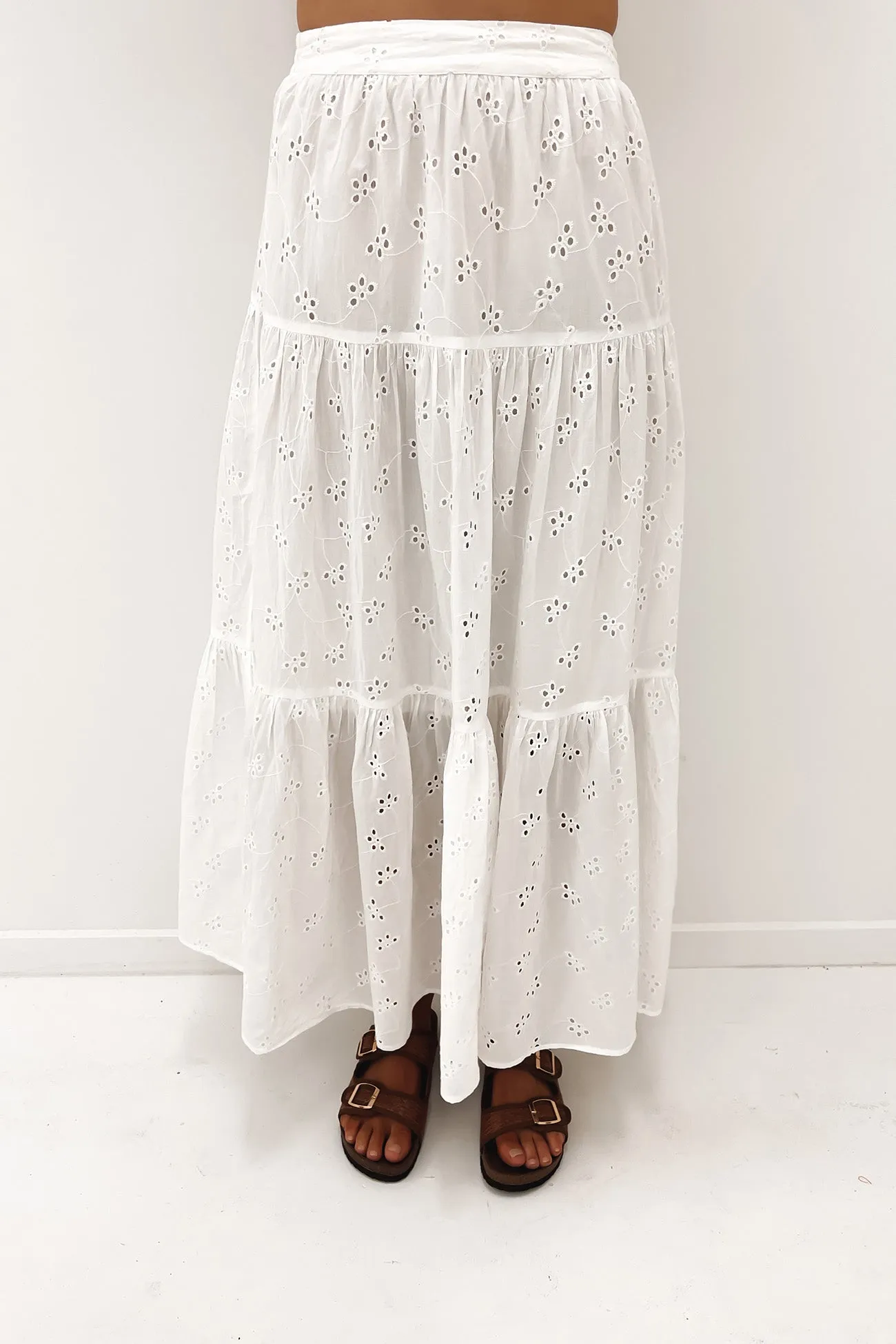 Olivia Maxi Skirt White