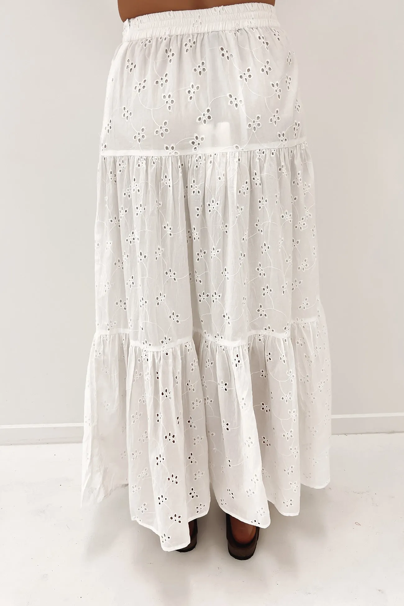 Olivia Maxi Skirt White